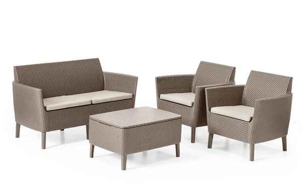 Set relax Keter Salemo 4 posti in resina beige cappuccino