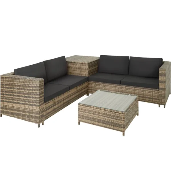TECTAKE Rattan Lounge per 4 persone