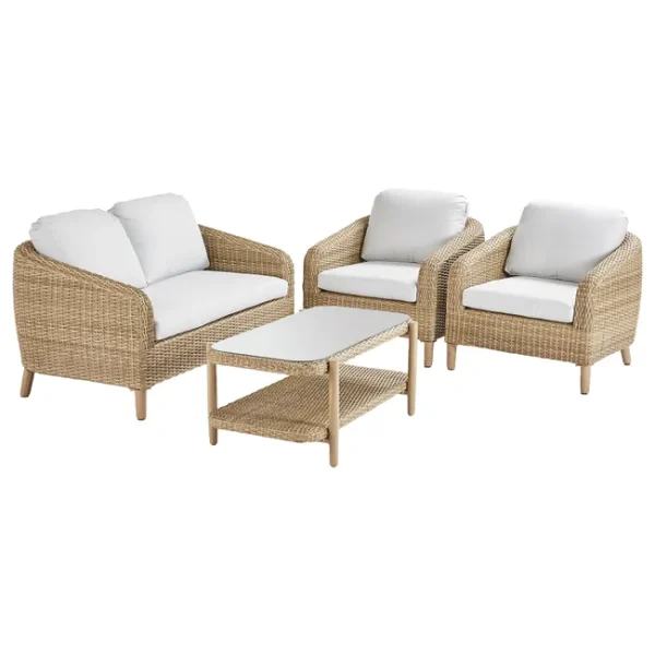 Set da giardino relax divani e tavolo in alluminio imitazione rattan Odeon Naterial