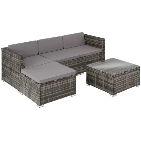 TECTAKE Rattan Lounge per 3-4 persone