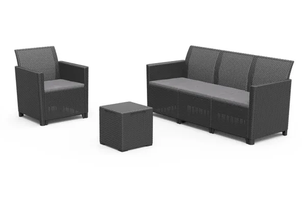 Set relax 2 in 1 Keter Marie in resina antracite