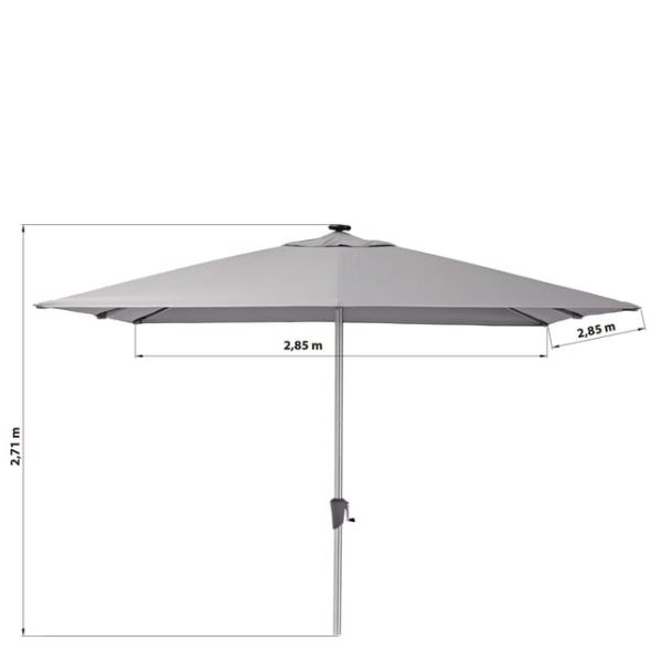 Ombrellone a LED NATERIAL Sonora II 290x290cm tortora